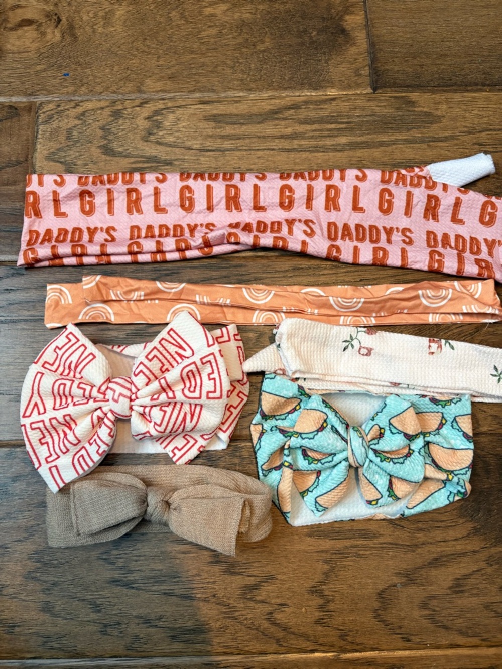 Girls Mixed Bow & Headband Set in Pink, Peach, Aqua, Cream